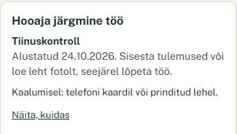 Täna telefonis: hooaja järgmine töö on tiinuskontroll, telefoni kaardil või prinditud lehel